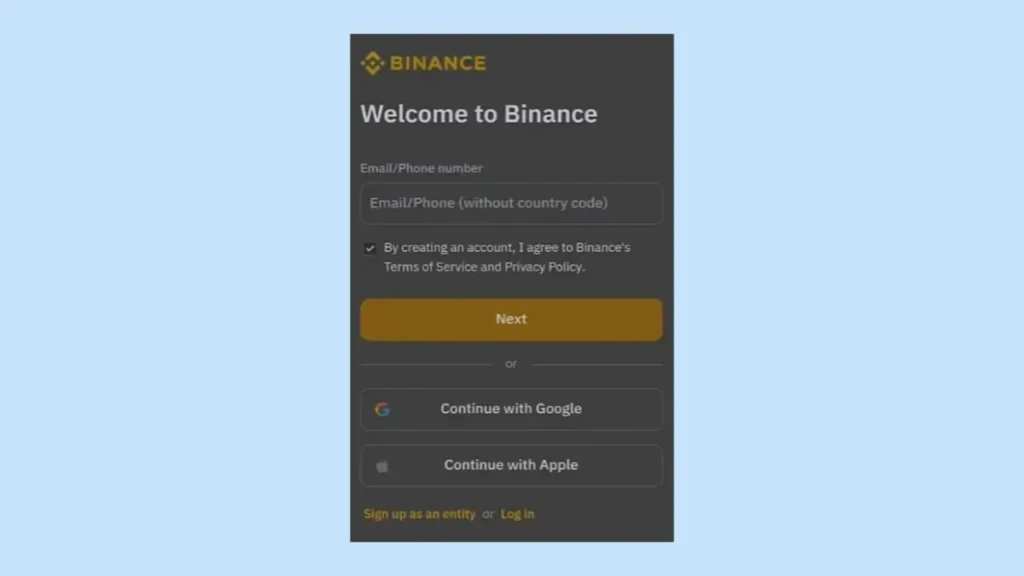 Binance একাউন্ট খোলার নিয়ম