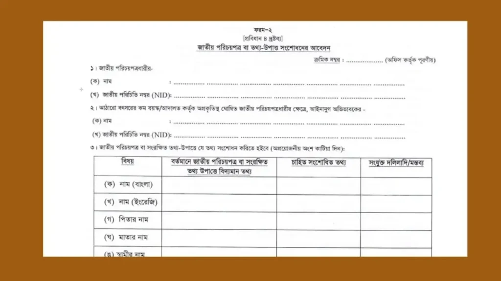 Nid তে স্থায়ী ঠিকানা পরিবর্তন