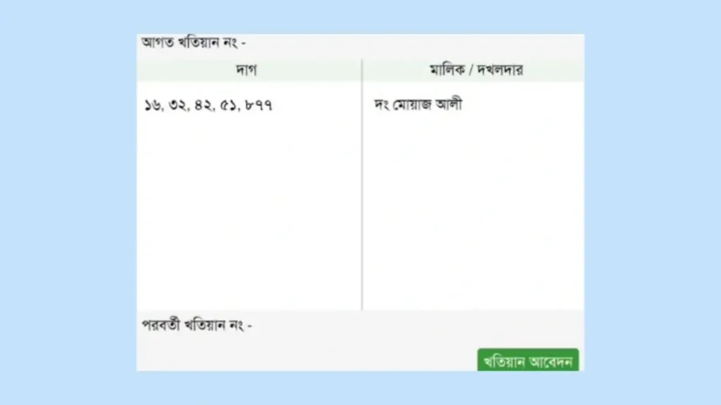 দাগ নাম্বার দিয়ে জমির মালিকানা যাচাই