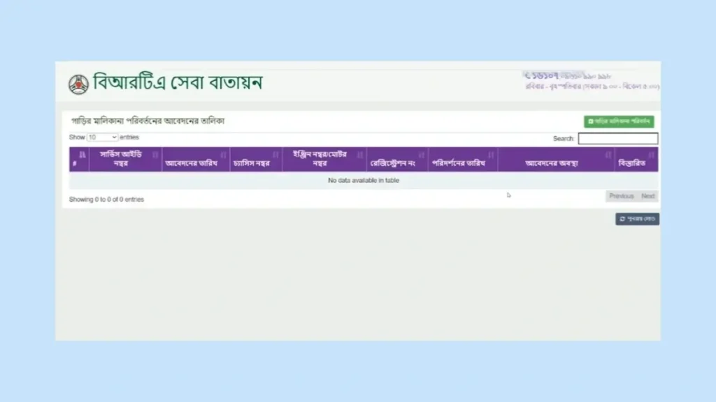 অনলাইনে গাড়ির মালিকানা পরিবর্তনের নিয়ম